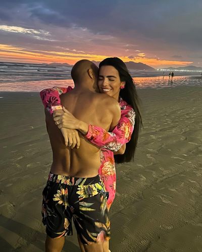 Lucas Moura and Partner Celebrate Beautiful Beginnings on the Beach