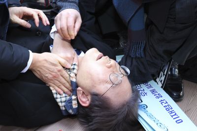 Opposition party leader stabbed in South Korea, condition critical