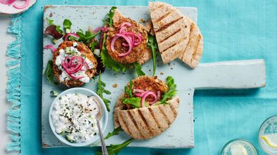 Greek-inspired bean burgers