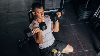 Two dumbbells and these five beginner exercises to build arm and chest muscles