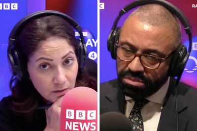 Top Tory fumes at BBC presenter as she grills him on 's***hole' comment