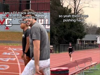 Female track star shares hilarious results after racing man who claimed he could beat her