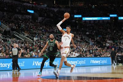 Boston’s Derrick White on why he abandoned his block attempt on Victor Wembanyama