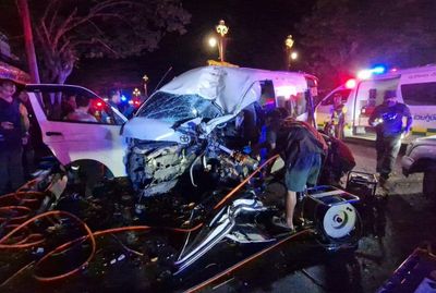 Passenger killed, 15 injured in van crash