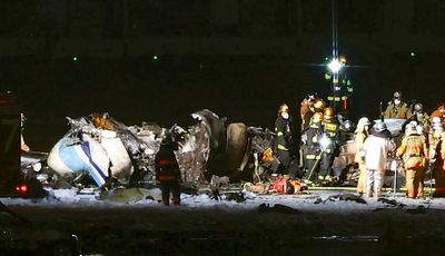 Watch view of Tokyo’s Haneda International Airport after Japan Airlines crash