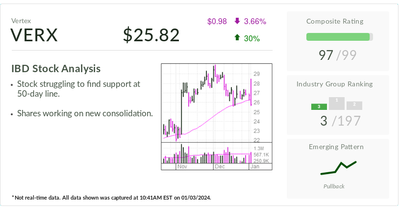 Vertex, IBD Stock Of The Day, Called 'Underappreciated Winner' For 2024