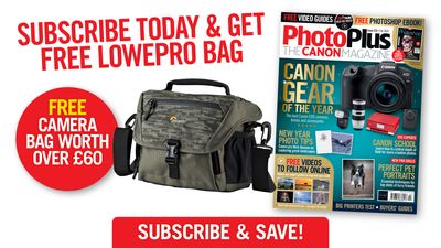 New PhotoPlus: The Canon Magazine issue 213 – free camera bag when you subscribe!