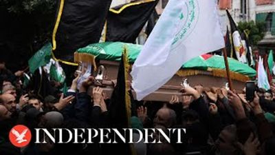 Watch live: Slain deputy Hamas chief is buried in Palestinian camp in Lebanon