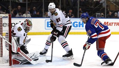 Blackhawks’ road woes continue in loss to Jacob Trouba’s Rangers