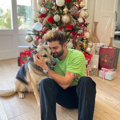 Jack Griffo's Festive Dog Moment: Adorable and Stylish Christmas Bliss