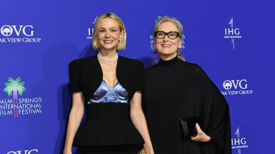 Meryl Streep and Carey Mulligan pose together as they demo 2024's biggest jewellery trends at the Film Festival Awards