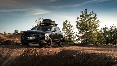 Audi's jacked-up Q8 e-tron is a Dakar desert racer for the road... sort of