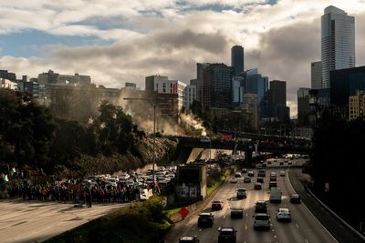 Protesters calling for cease-fire in Israel-Hamas war block freeway in Seattle for several hours