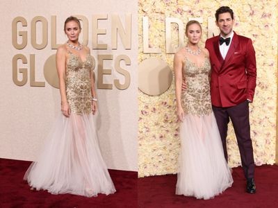 Golden Globes viewers praise Emily Blunt and John Krasinski’s sweet red carpet moment: ‘Just Ken’