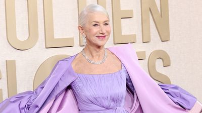 Helen Mirren wears a miraculous periwinkle cape dress for the 2024 Golden Globes