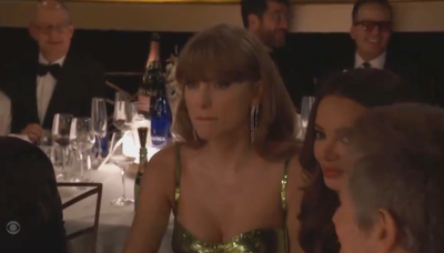 Taylor Swift Looked Mortified After Golden Globes Host's NFL-Related Joke About Her