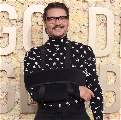 Pedro Pascal Accessorized His 2024 Golden Globes Look With an... Arm Sling?