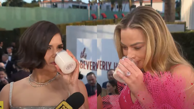 Enjoy This Vid Of Margot Robbie & America Ferrera Sniffing The Jacob Elordi Bath Water Candle