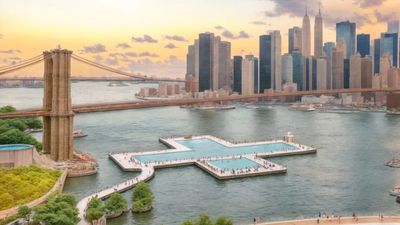 9,000ft² cross-shaped swimming pool to open in New York City river by 2025