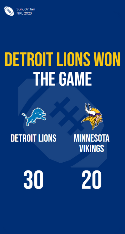 Lions roar to victory, defeating Vikings with a fierce 30-20!