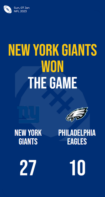 Dynamic Giants Dominate Eagles with 27-10 Victory in Week 18