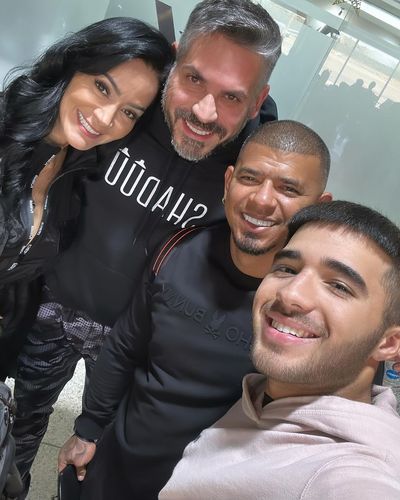 Eduardo Escobar Poses with Talented Friends