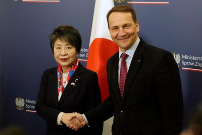 Japan's foreign minister visits Poland to strengthen ties with the NATO nation