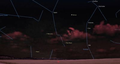 See the moon meet up with Mercury, Venus and Mars in the early morning sky on Jan. 9