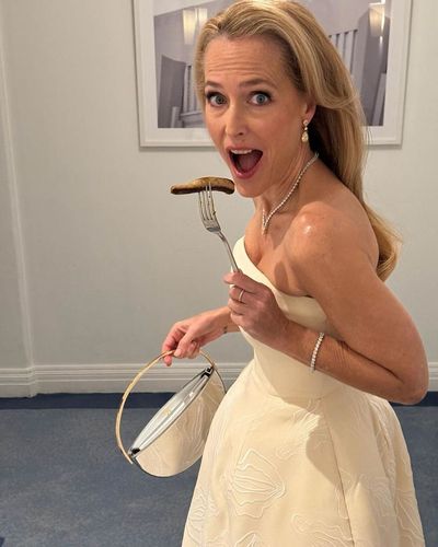 Gillian Anderson: A Captivating Glimpse into Elegance and Playfulness