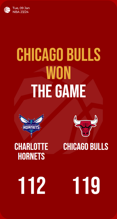 Buzzin' Bulls best Hornets in thrilling NBA clash, 119-112 victory!