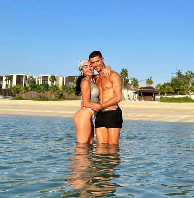 Georgina Rodríguez and Cristiano Ronaldo: Love and Happiness on Beach