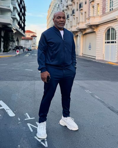 Mike Tyson: The Power and Style of a Dark Blue Ensemble