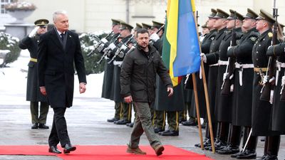 Zelensky visits Baltic allies amid doubts over aid for Ukraine