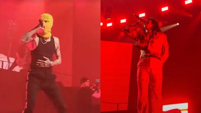 "He's jetlagged, he's dead, he wants to see a real ****ing circle pit!" Watch Bad Omens' Noah Sebastian join Bring Me The Horizon on stage for a ripping Antivist in Cardiff last night