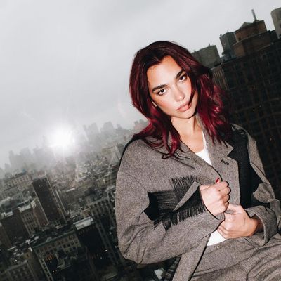 Dua Lipa Stuns in Stylish Grey Ensemble for Photoshoot