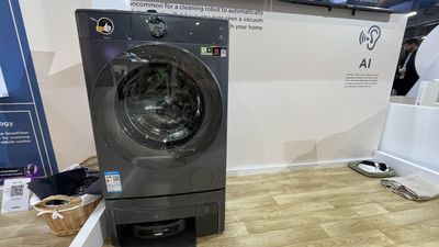 Eureka unveils the world's first dual washing machine combo at CES - it's a washer/dryer and a robot vacuum in one