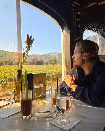 Dylan Sprouse's Serene Window View Captivates with Simplicity