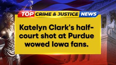 Iowa Superstar Katelyn Clark Dominates with Half-Court Shot!