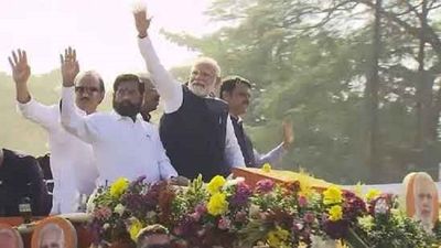 PM Narendra Modi holds roadshow in Maharashtra's Nashik