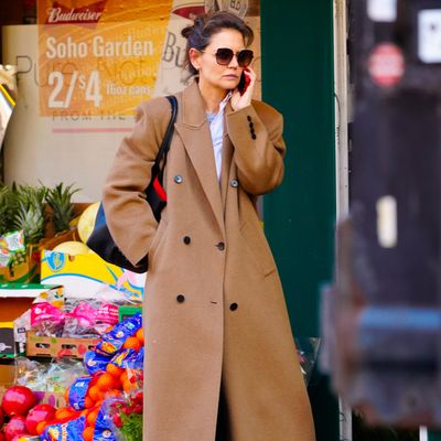 I'm Obsessed With How Much Katie Holmes Loves This Chic Camel Coat