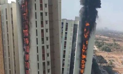 Mumbai: Massive blaze erupts in high-rise in Dombivli; Six floors on fire