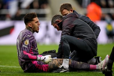 Man City goalkeeper Ederson forced off injured after nasty collision early in Newcastle game