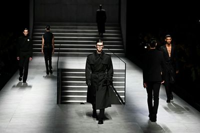 Sober And Sleek Elegance For Dolce & Gabbana's Black-clad Men