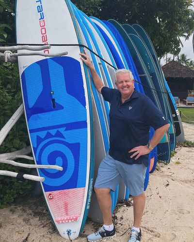 Colin Montgomerie Embraces Surfing with a Playful Spirit