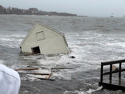 Record high tide in Maine washes away 3 historic fishing shacks