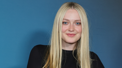 Dakota Fanning's on-trend wallpaper brings a whimsical twist to her open-plan living space