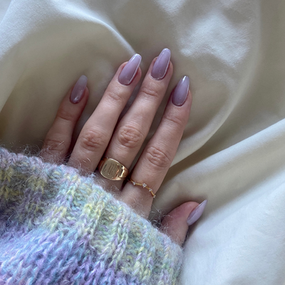 I'm calling it, lavender chrome nails are going to be everywhere this year