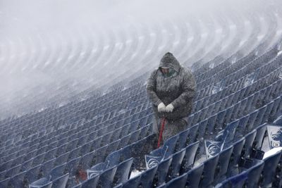 Videos and photos from Bills stadium on Monday show it’s still a snowy mess (and they need help digging!)