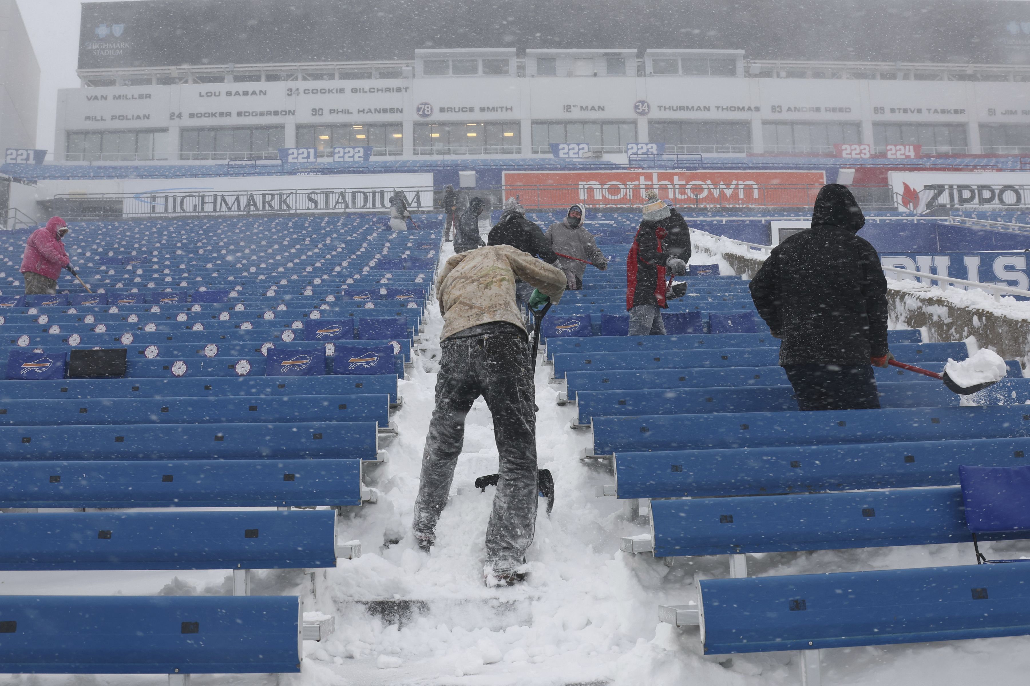 The Buffalo Bills are hiring fans to shovel snow before its game against  the Steelers