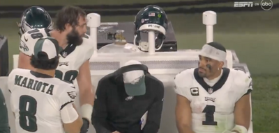 The Eagles’ Dallas Goedert offered details behind his fiery sideline exchange with Jalen Hurts